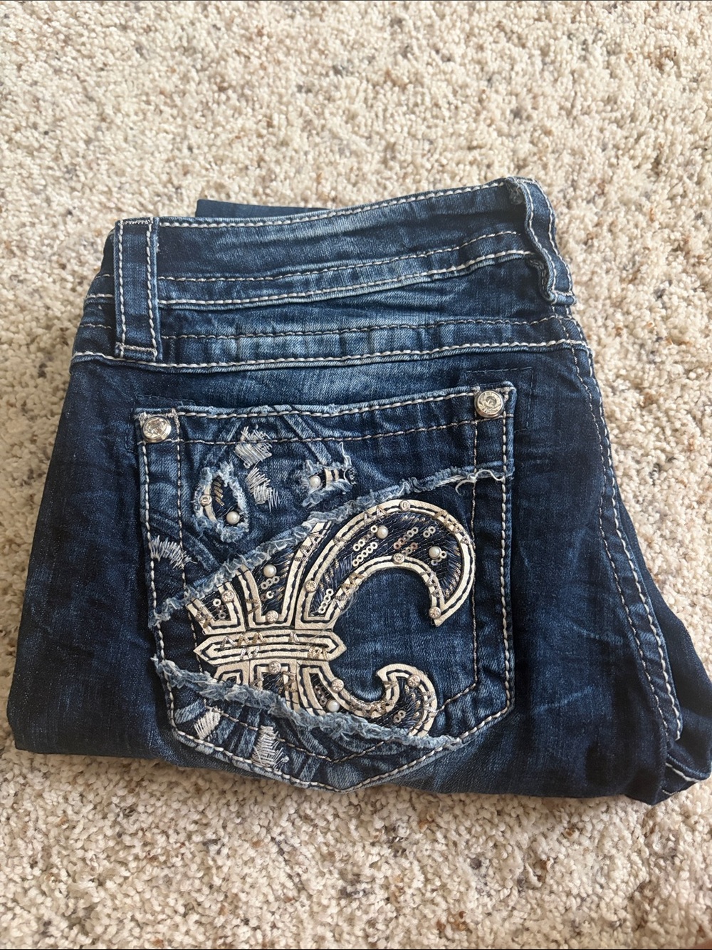Miss Me Women's Dark Blue Straight-Leg Jeans